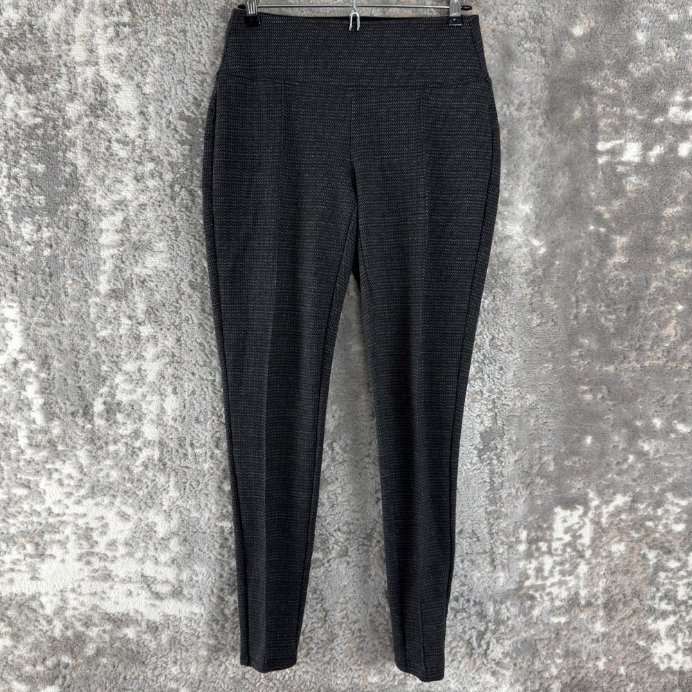 Apt. 9 Size S Slim Fit Textured Pull On Dress Pants Black Full Length Women